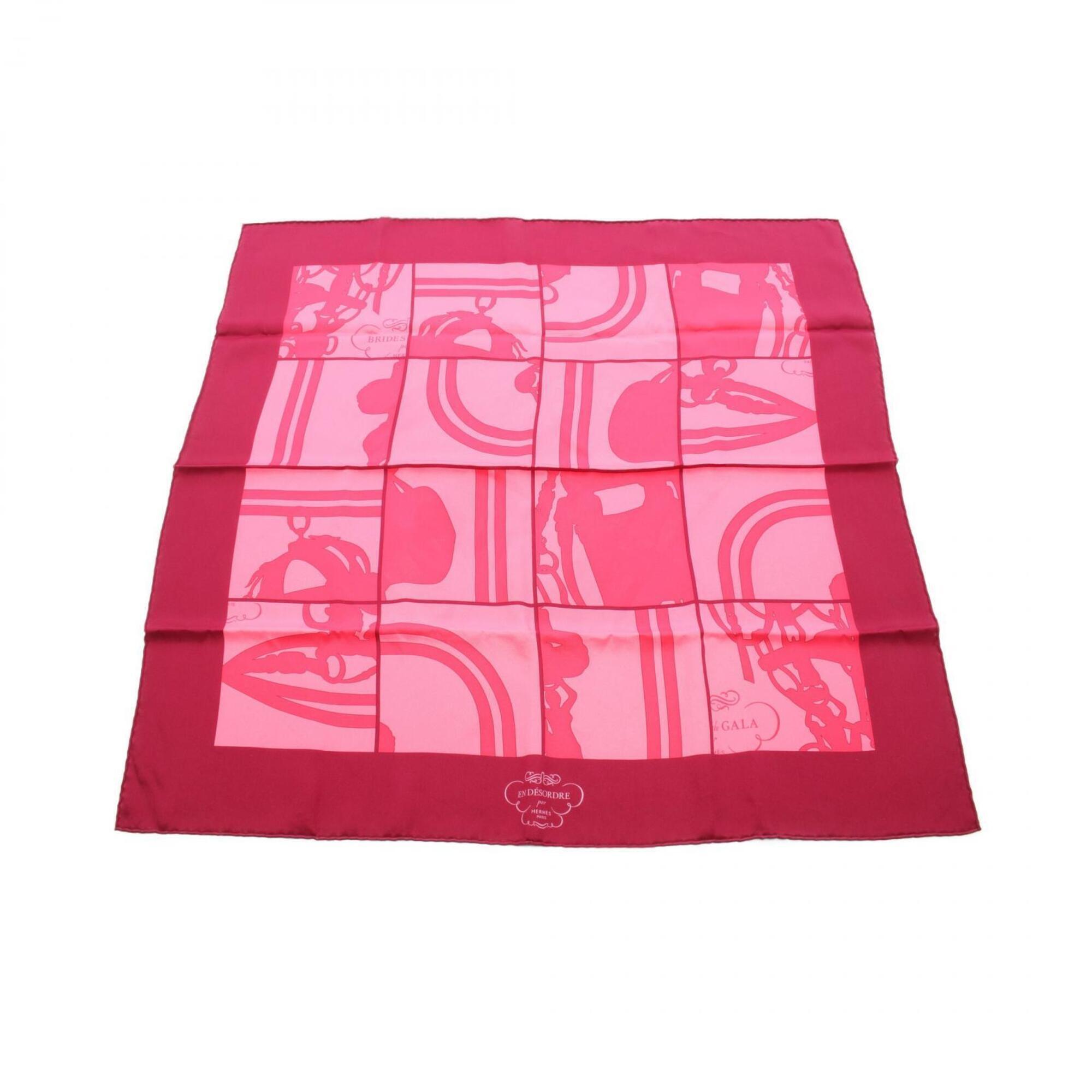 Hermes Authentic Pink Silk Scarf Hermes Authentic Pink Silk Scarf